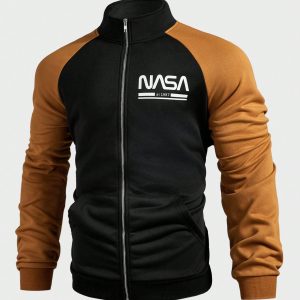 Manfinity KASUA Men’s Stand CollarLogo Color Block Casual Sweatshirt