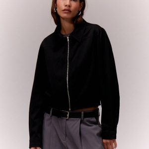 MUSERA Collared Zip Through Jacket