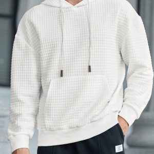 Manfinity KASUA Men’s Solid Color Hooded Sweatshirt With Pockets, Casual