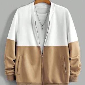 Manfinity KASUA Men Two Tone Zip Up Bomber Jacket