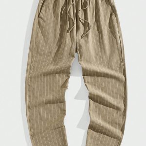 Manfinity KASUA Men’s Line Print Simple Daily Casual Long Pants