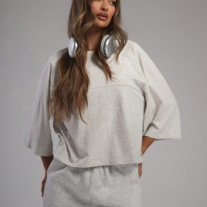 MUSERA Jersey Seam Detail Oversized T Shirt